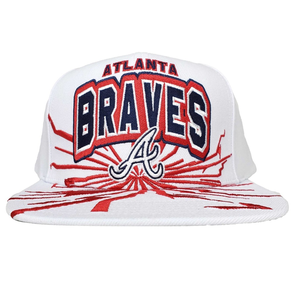 Atlanta Braves Mitchell & Ness MLB Snapback‎ Hat Cap Earthquake Art White NWT